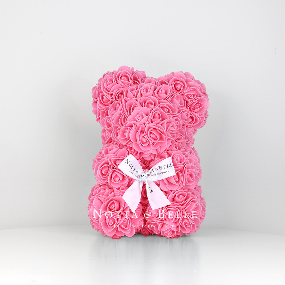 Pink Rose Bear - 10 in (25 cm)