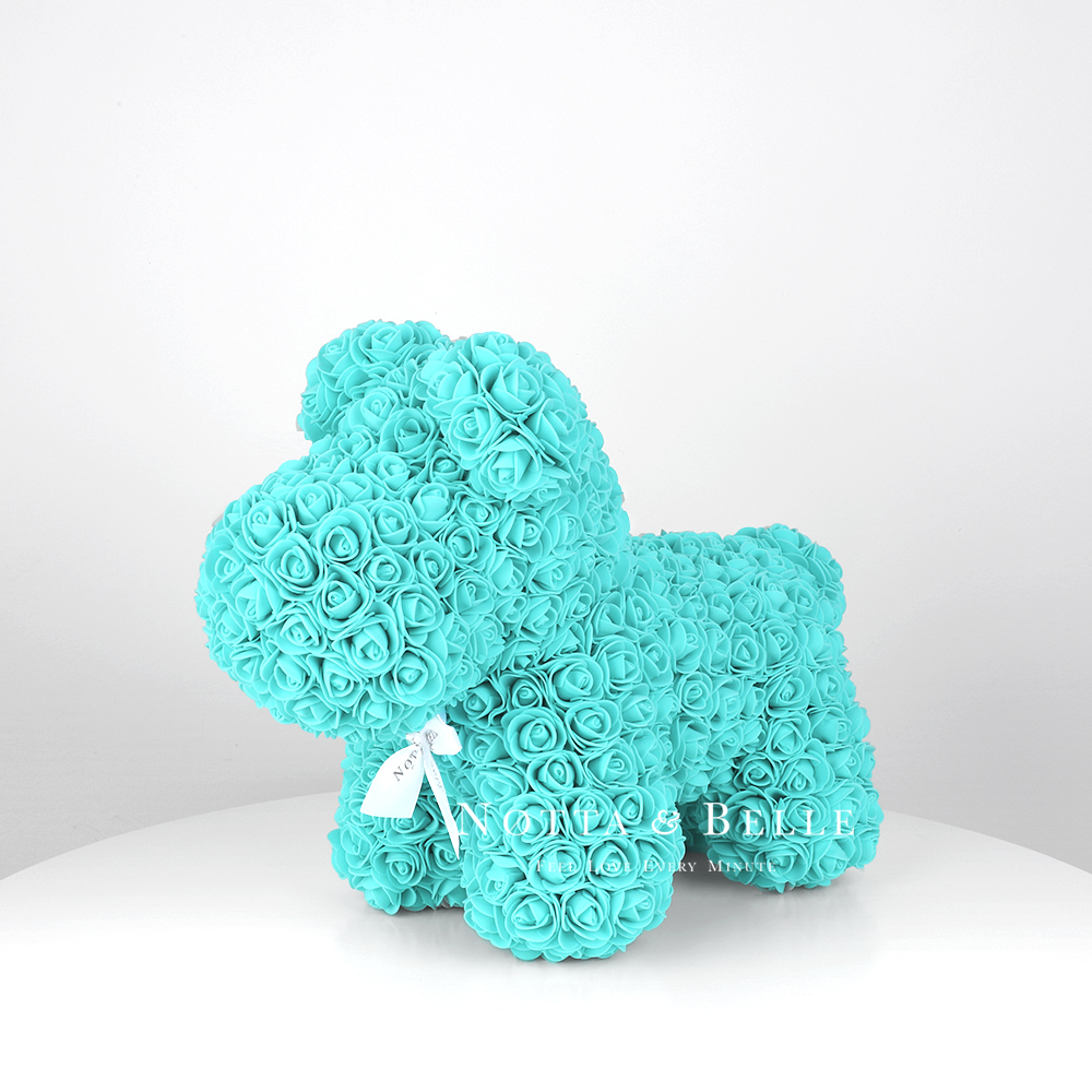 Türkis Rosen Hund – 35 cm