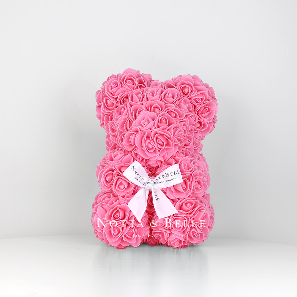 Pink Rose Bear - 10 in.