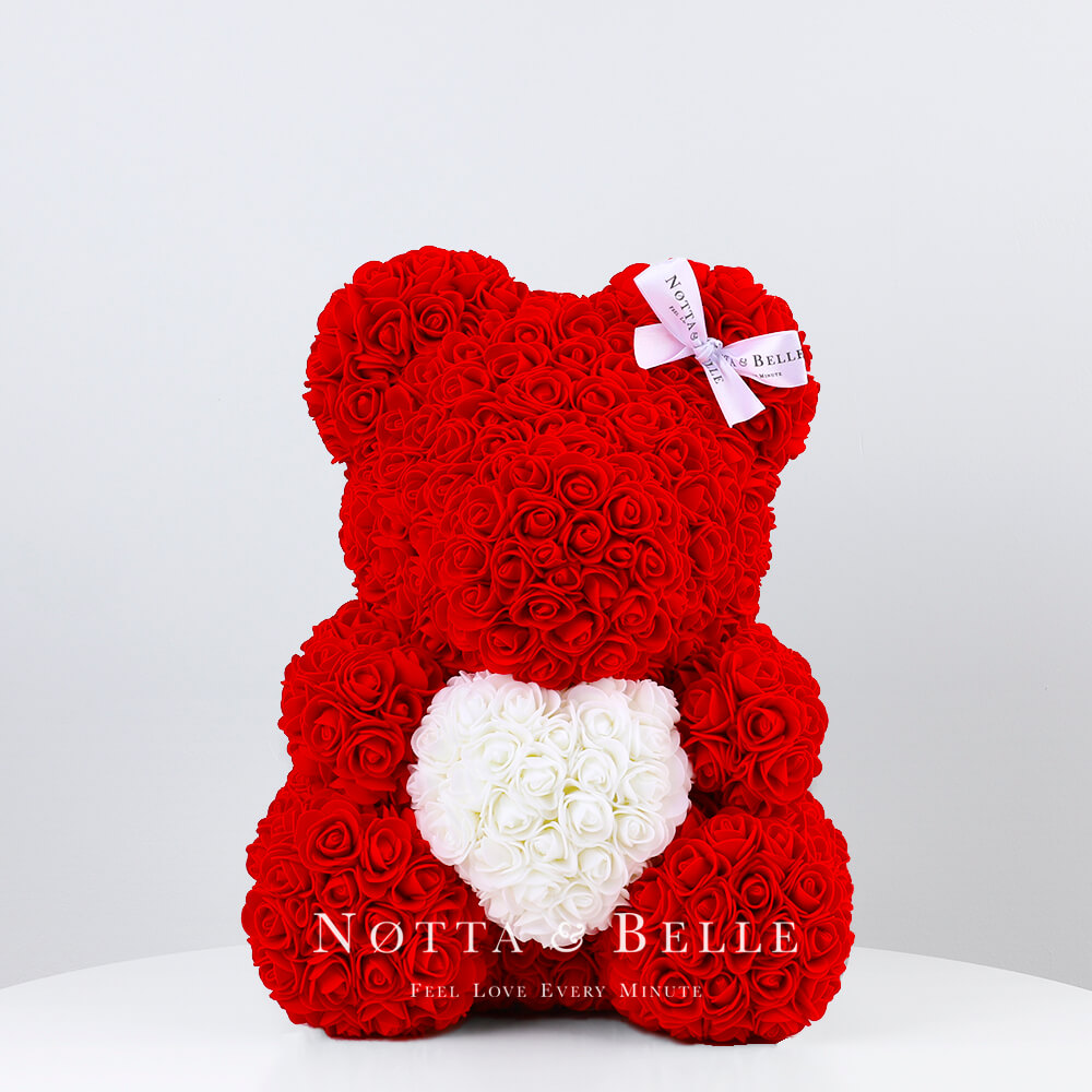 Red Rose Bear with a heart - 14 in.